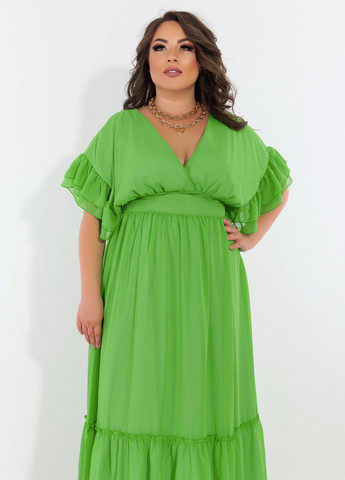 Зелена сукні великіх розмірів ошатне шифонове плаття (54451) Lemanta