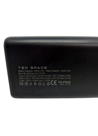 Power Bank 50000 mAh 22,5 W Ten Space TS-PB59 реальная ёмкость быстрая зарядка внешний аккумулятор павербанк (павербанк) No Brand