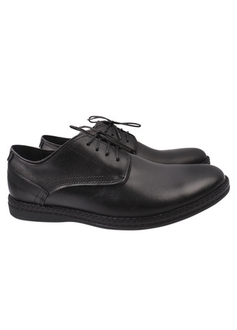 Черные туфли мужские из натуральной кожи, на низком ходу, на шнуровке, цвет черный, украина VAN KRISTI