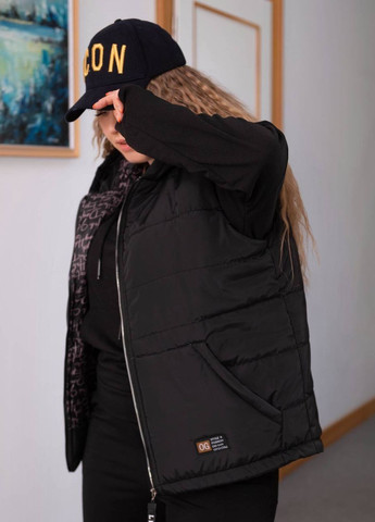 Женский прогулочный костюм тройка с жилеткой черного цвета р.46/48 407858 New Trend (266493986)