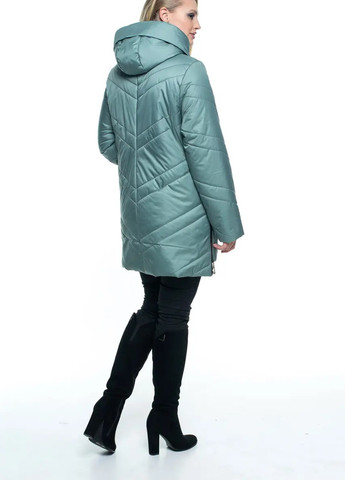 Светло-зеленая демисезонная куртка в мятном цвете больших размеров DIMODA Жіноча куртка від українського виробника