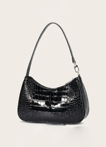Женская сумочка багет рептилия 049 черная No Brand (256989670)