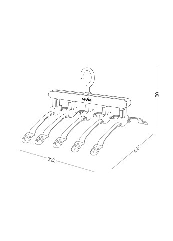 Вешалка-органайзер на 5 плечиков, 32х40,5х8 см MVM (257079891)