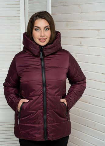 Бордовая демисезонная женская куртка весенняя большого размера SK