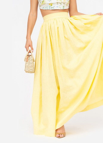 Светло-желтая кэжуал однотонная юбка MORANDI клешированная