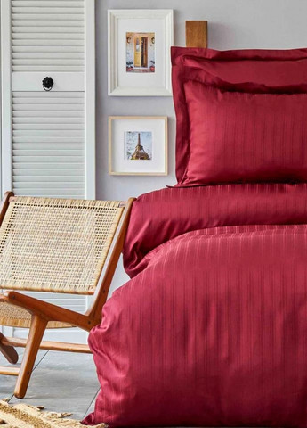 Постельное белье сатин - Charm bold bordo бордовый полуторный Karaca Home (258261014)
