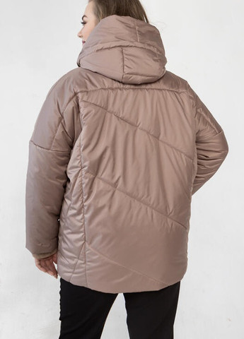 Светло-бежевая демисезонная женская демисезонная куртка DIMODA Демісезонна жіноча куртка від українського виробника