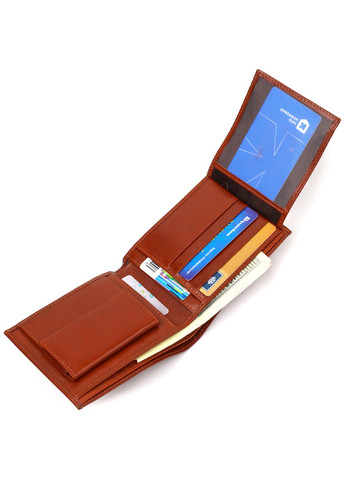 Мужской бумажник без застежки горизонтального формата из натуральной гладкой кожи 21762 Коричневий Canpellini (259873916)
