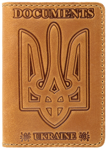 Кожаная обложка на id паспорт, для документов (права, техпаспорт) Villini 017 Желтый Martec (259164685)
