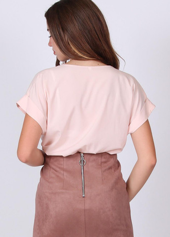 Персиковая летняя блузка женская 539 однотонный софт персиковая Актуаль