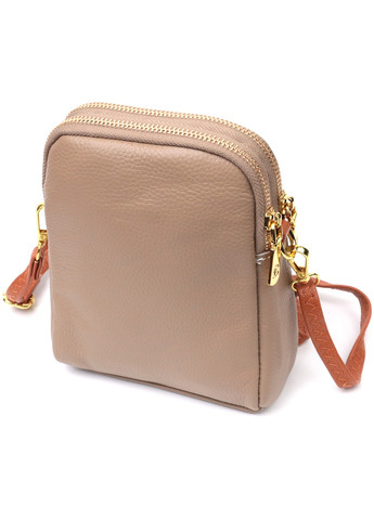 Современная сумка трапеция для женщин из натуральной кожи 22271 Бежевая Vintage (276461855)