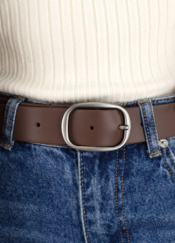 Ремень женский кожаный коричневый HC-3451 (120 см) под джинсы и брюки HandyCover (268564377)