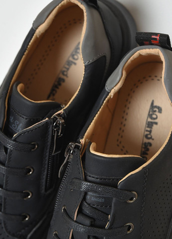 Черные туфли детские подросток черного цвета со шнурками Let's Shop