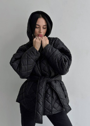 Чорна куртка плащівка наповнювач 150 силікон універсал куртка-пальто No Brand