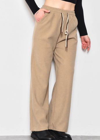 Штани жіночі напівбатальні розкльошені бежевого кольору Let's Shop (278050405)