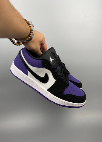 Фиолетовые демисезонные мужские кроссовки спортивные на осень черные с фиолетовым No Brand