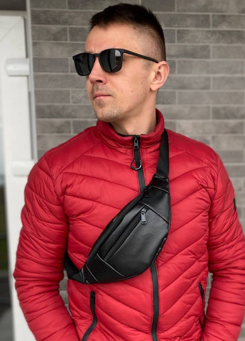 Мужская женская поясна сумка бананка черная экокожа Prime 32*14*6 (b40) No Brand (260026928)