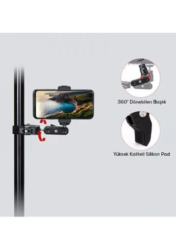Крепление краб для телефона и видеотехники (акссесуар для GoPro, поворот 360 на градусов, зажим) - Черный Jmary sr-56 (276401021)
