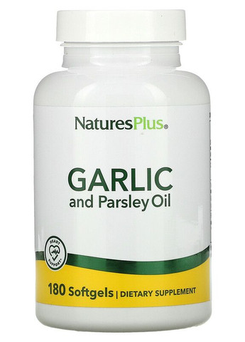 Часник і петрушка (масло) Garlic and Parsley Oil, 180 Softgels Nature's Plus (276977413)