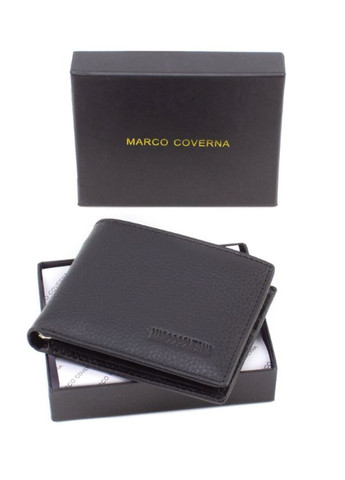 Мужской стильный кошелек из кожи 10,5х8,5 M101(18760) черный Marco Coverna (259737021)