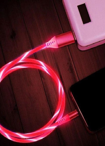 Універсальний магнітний кабель що світиться 360° 3в1 для зарядки 1м червоний No Brand (258629147)