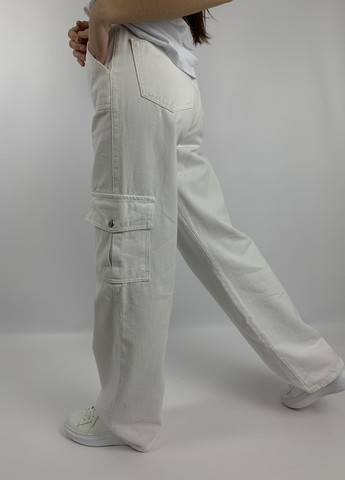 Джинсы карго белого цвета Zeo Basic (257989447)