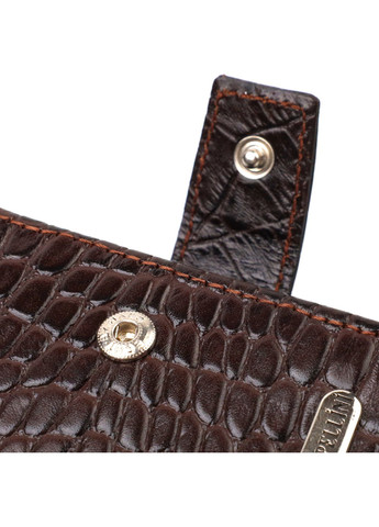 Модний чоловічий гаманець з натуральної шкіри тисненням під крокодила 21878 Коричневий Canpellini (259873940)