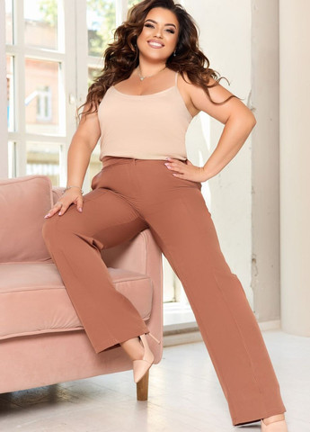 Женские брюки сзади на резинке цвет капучино р.48/50 445738 New Trend (269362930)
