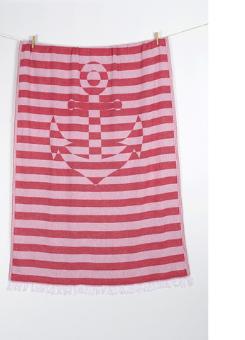 Barine полотенце pestemal - undercover anchor 95*175 red красный полоска красный производство - Турция