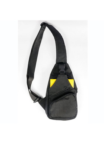 Повседневная городская мужская сумка слинг черная органайзер нагрудная из прочной водонепроницаемой ткани No Brand (258591291)