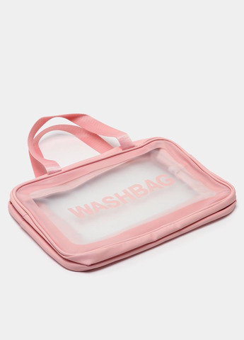 Жіноча косметичка WASHBAG органайзер з двома ручками середня рожева No Brand (266897484)
