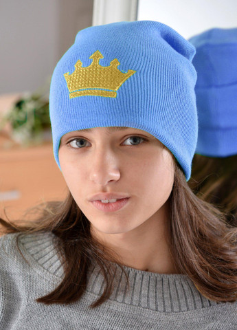 Шапки Шапка для дівчаток блакитна (корона золото) Lemanta (259483500)
