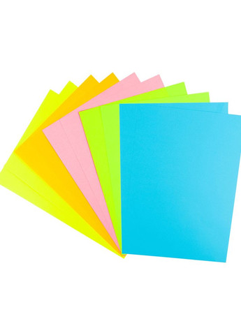 Папір кольоровий неоновий 10 аркушів, 5 кольорів Dogs колір різнокольоровий ЦБ-00223068 Kite (260510104)