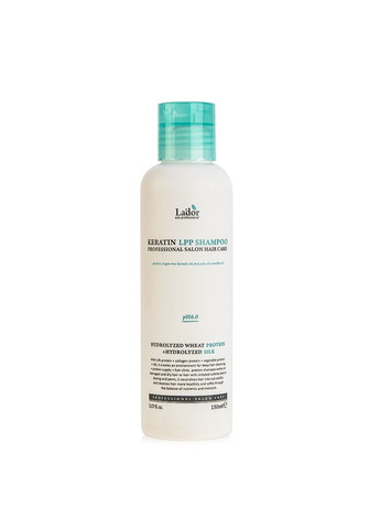 Шампунь для волос Keratin LPP Shampoo бессульфатный с протеинами и кератином 150 мл LADOR (261408431)