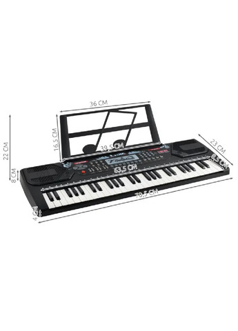Дитячий синтезатор інструмент клавіатура на 54 клавіші з мікрофоном тримачем для нот сплячим режимом (475544-Prob) Чорний Unbranded (268658899)