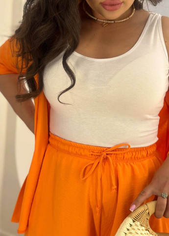 Жіночий костюм трійка з шортами колір помаранчевий р.46/48 437716 New Trend (260024328)