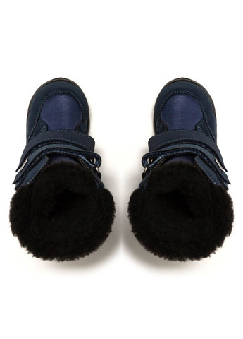 Зимние детские сапоги-дутики зимние alaska синие на чёрной подошве Oldcom на липучке