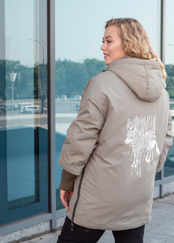Фисташковая демисезонная удлиненная куртка женская демисезонная большого размера SK
