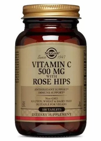 Vitamin C with Rose Hips 500 mg 100 Tabs Solgar (256722739)