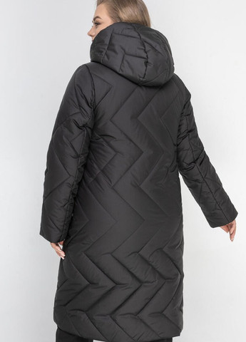 Чорна зимня куртка жіноча євро зима пуховик з капюшоном DIMODA Жіноча зимова куртка від українського виробника