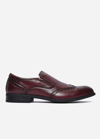 Бордовые классические туфли мужские бордового цвета Let's Shop без шнурков