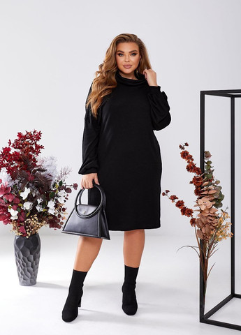 Чорна повсякденний сукня сукня светр Garna однотонна