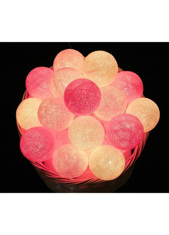Тайская гирлянда на 10 шариков от батареек CBL Baby Pink, 1.5м Cotton Ball Lights (269266778)