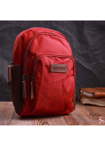 Компактный рюкзак из полиэстера с большим количеством карманов 22144 Бордовый Vintage (267948747)