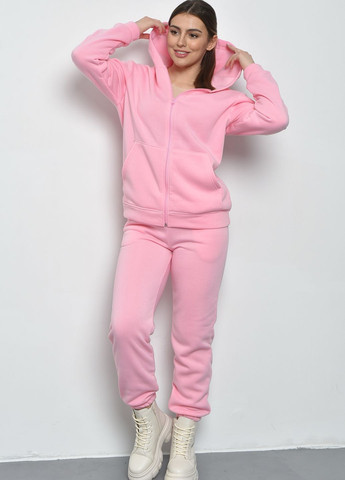 Спортивный костюм женский на флисе розового цвета Let's Shop (271813301)