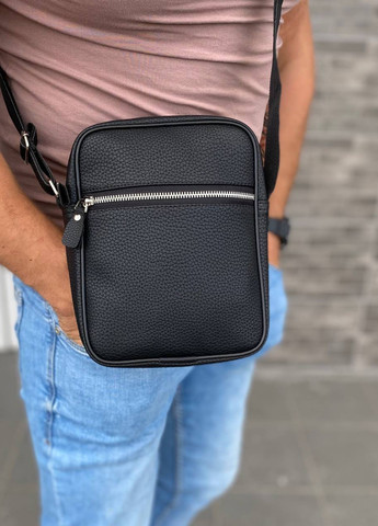 Чоловіча сумка через плече чорна екошкіра барсетка Casual mini flotar kant 1.0 No Brand (258210510)