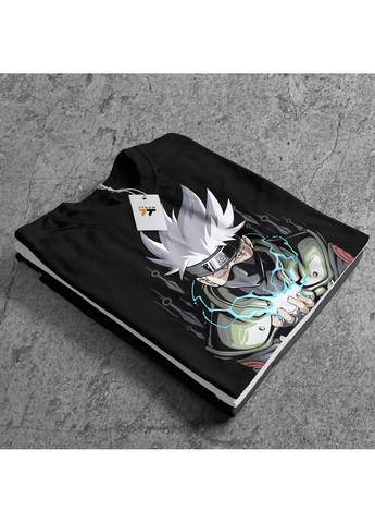 Чорна футболка з принтом наруто - какаші хатаге No Brand