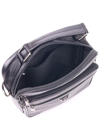 Качественная мужская сумка из натуральной кожи 21278 Черная Vintage (258267898)