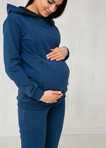Утепленный спортивный костюм с начесом для беременных и кормящих мам с широким бандажным поясом и секретами для кормления Матуся теплый костюм (261555646)