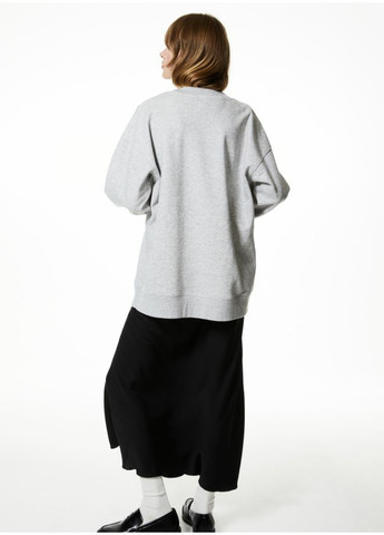 Серый демисезонный женский свитшот с принтом оверсайз (56224) xs серый H&M